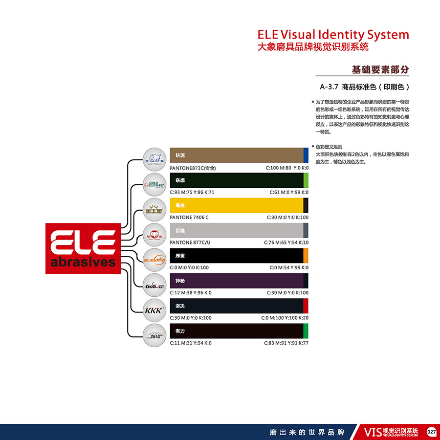 黑眼睛廣告為珠海大象磨料磨具有限公司設(shè)計的VIS-商品標(biāo)準(zhǔn)色