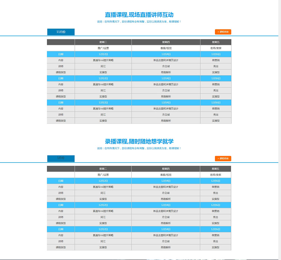 黑眼睛廣告為淘寶大學培訓官網(wǎng)設計的賣盟俱樂部板塊